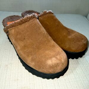 Rocket Dog Sherpa Platform Clogs Tan Suede Women’s Shoe Size 9M